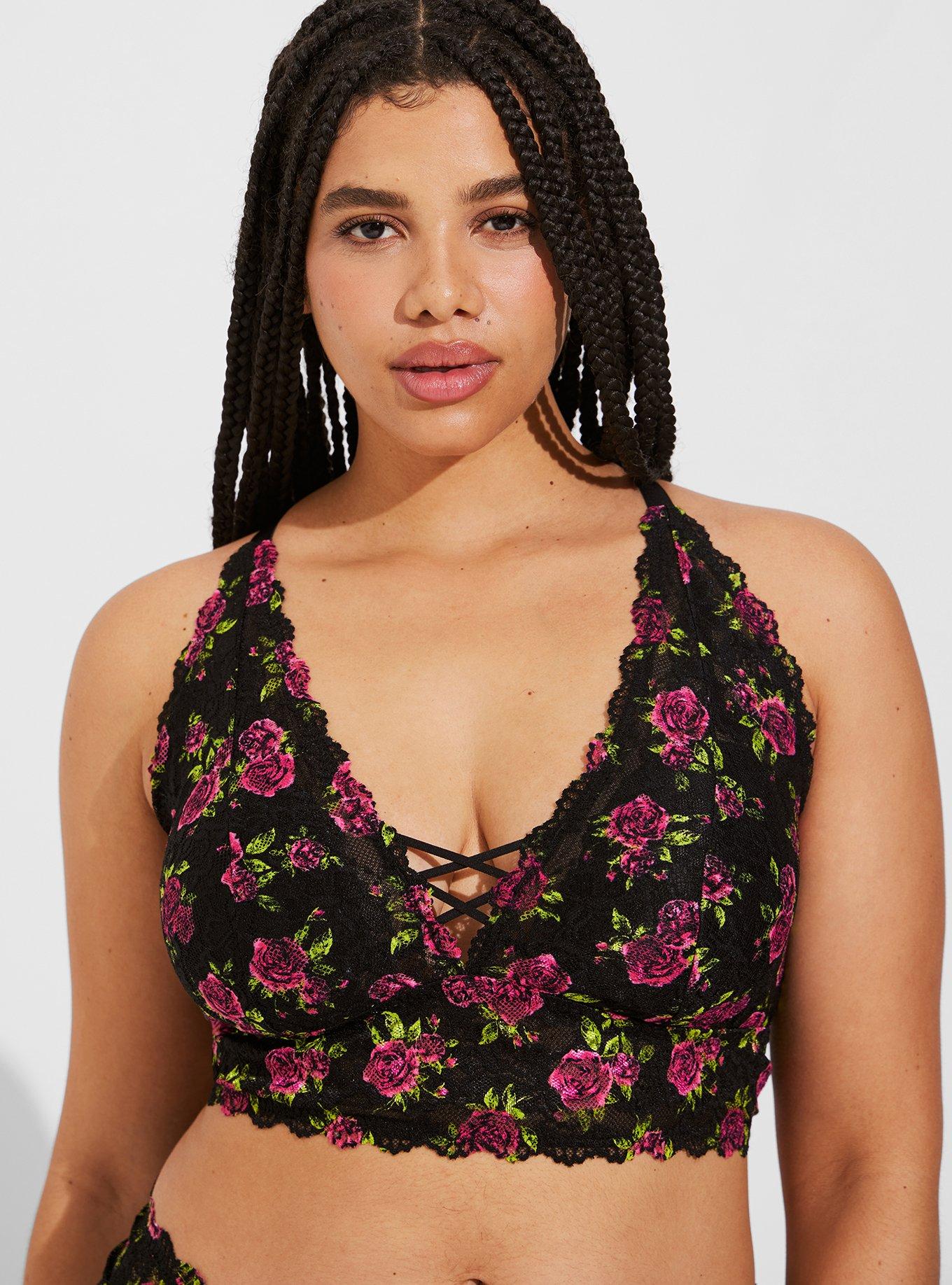 Plus Size - Lightly Lined Lace XO Front Bralette - Torrid