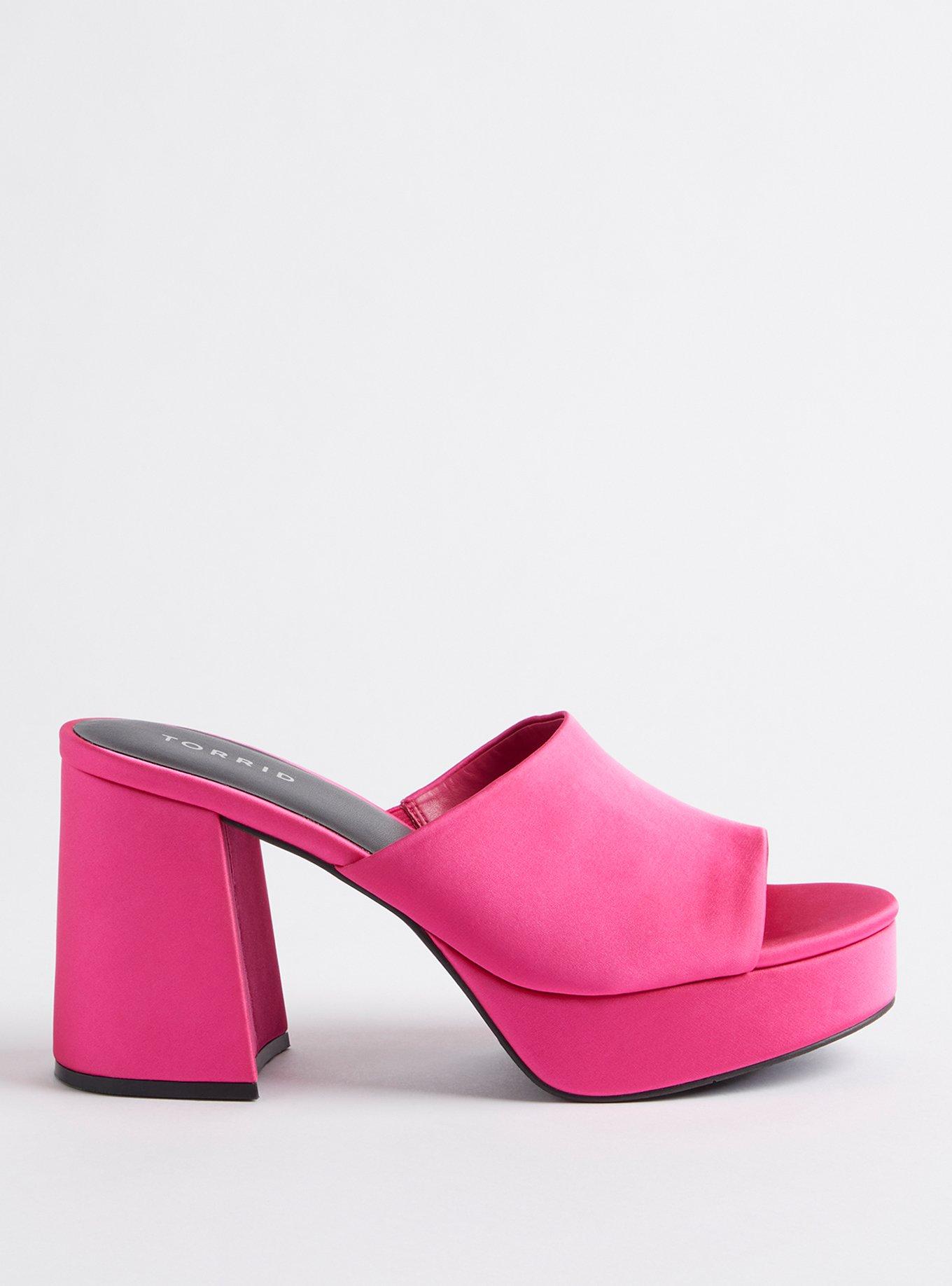 Plus Size Flared Platform Mule (WW), FUCHSIA, alternate