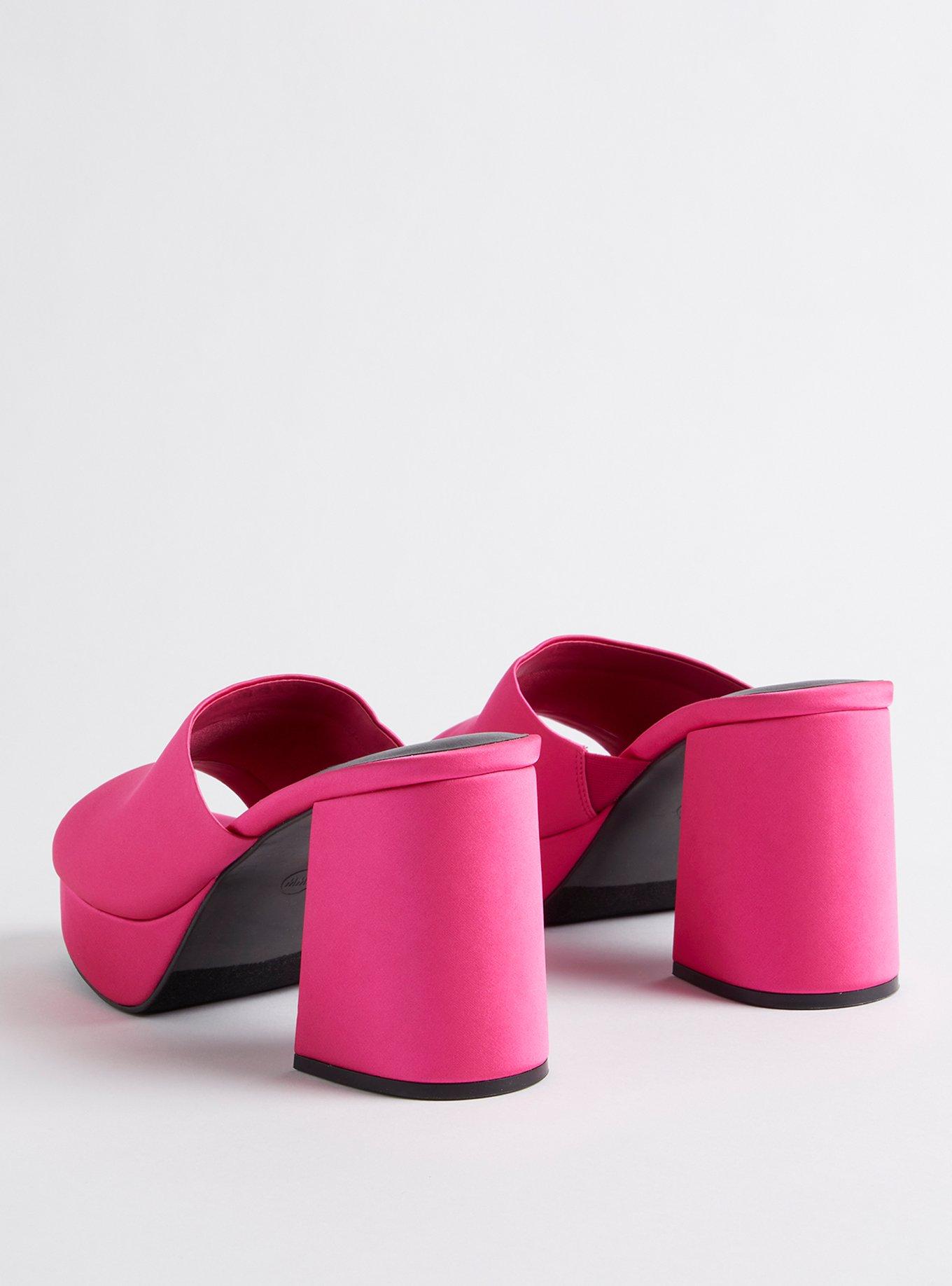 Plus Size Flared Platform Mule (WW), FUCHSIA, alternate