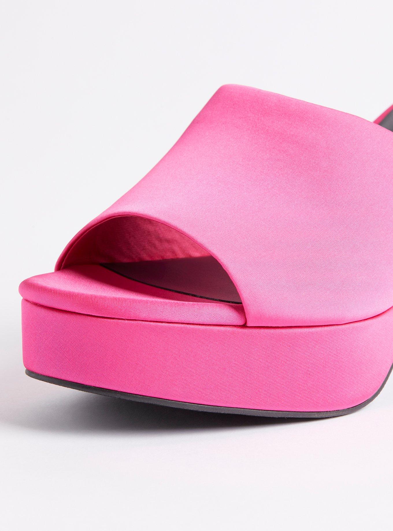 Plus Size Flared Platform Mule (WW), FUCHSIA, alternate