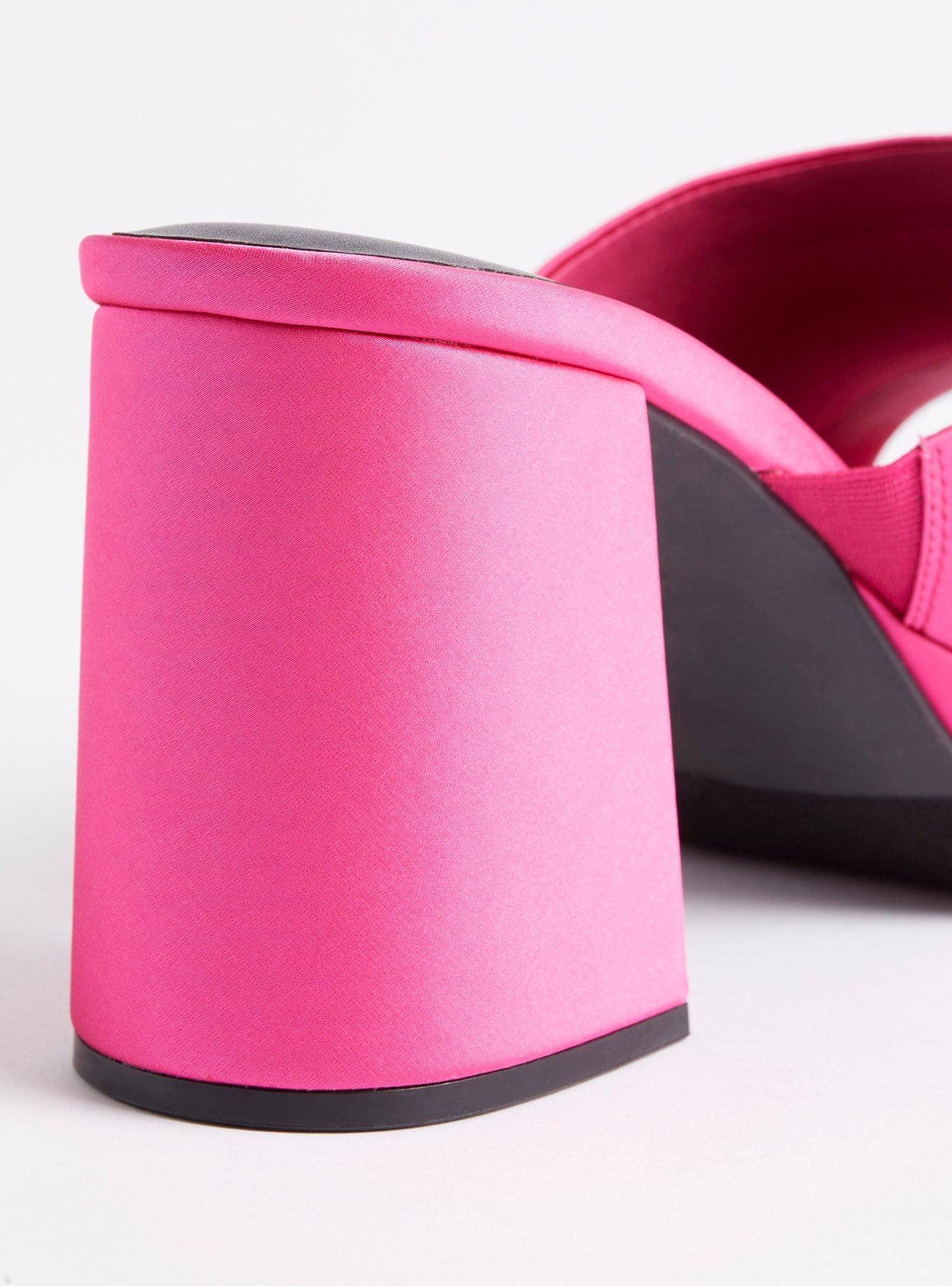 Plus Size Flared Platform Mule (WW), FUCHSIA, alternate