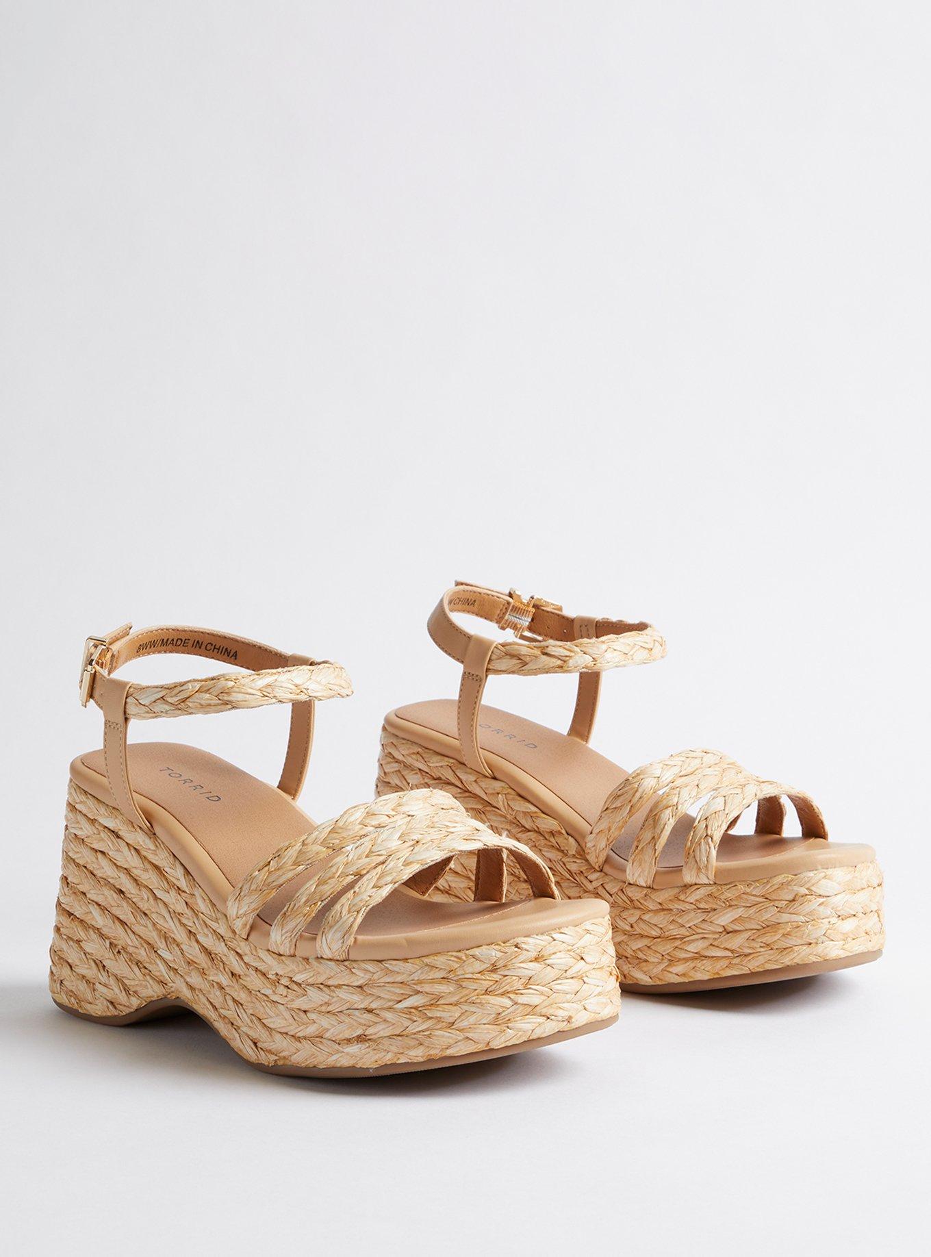 Plus Size - All Over Raffia Platform Wedge (WW) - Torrid