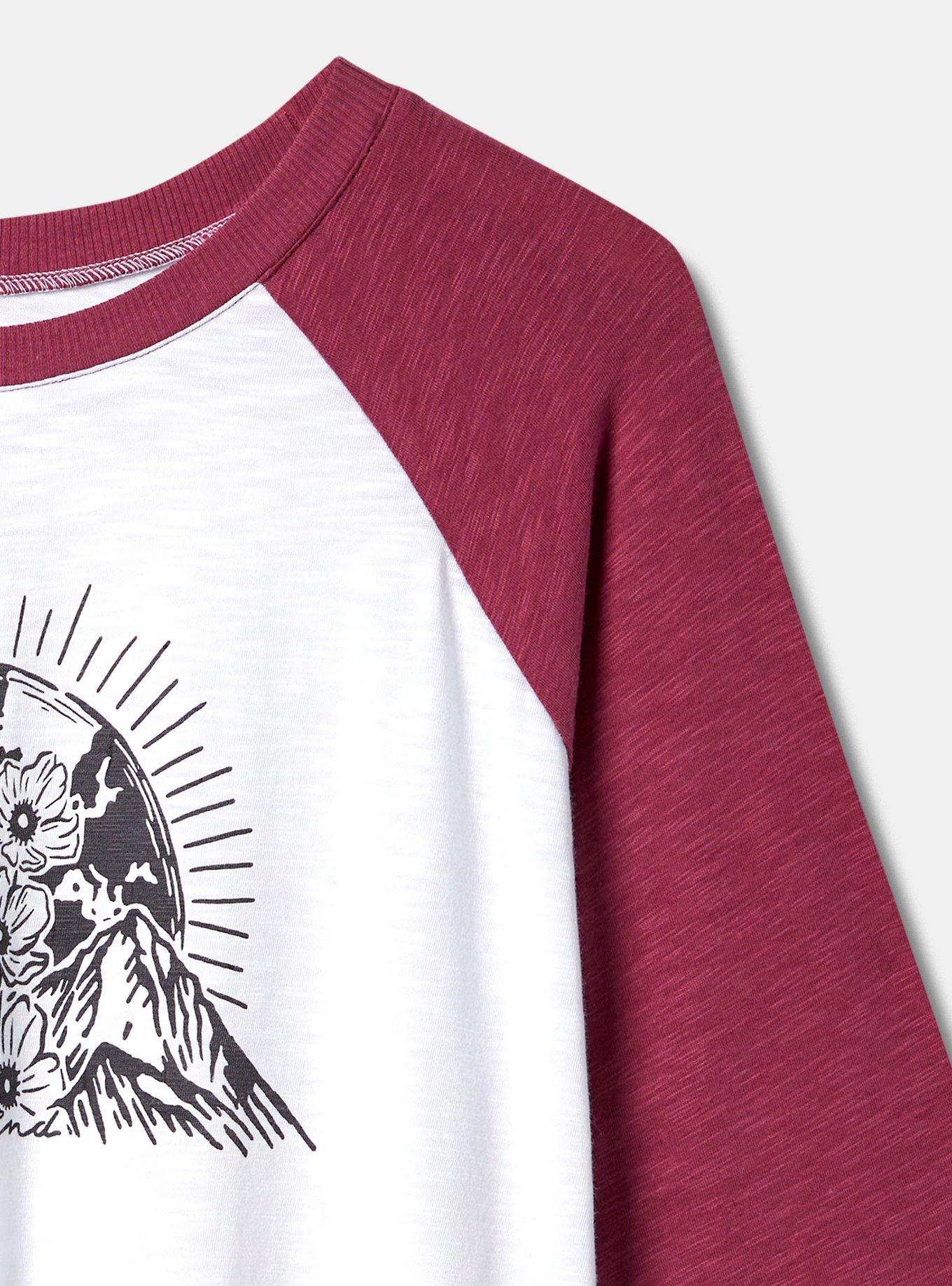 Plus Size #TORRIDSTRONG Be Kind Super Soft Slub Crew Neck Elbow Sleeve Raglan Tee , BRIGHT WHITE, alternate