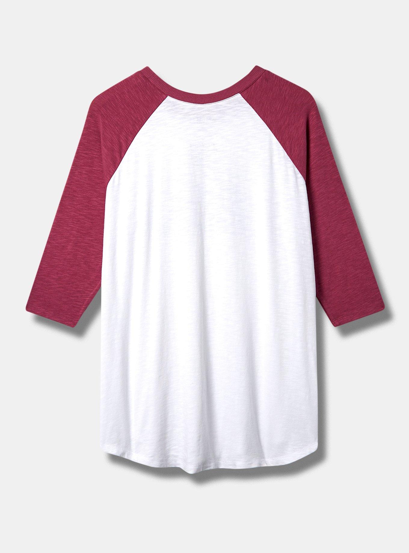 Plus Size #TORRIDSTRONG Be Kind Super Soft Slub Crew Neck Elbow Sleeve Raglan Tee , BRIGHT WHITE, alternate