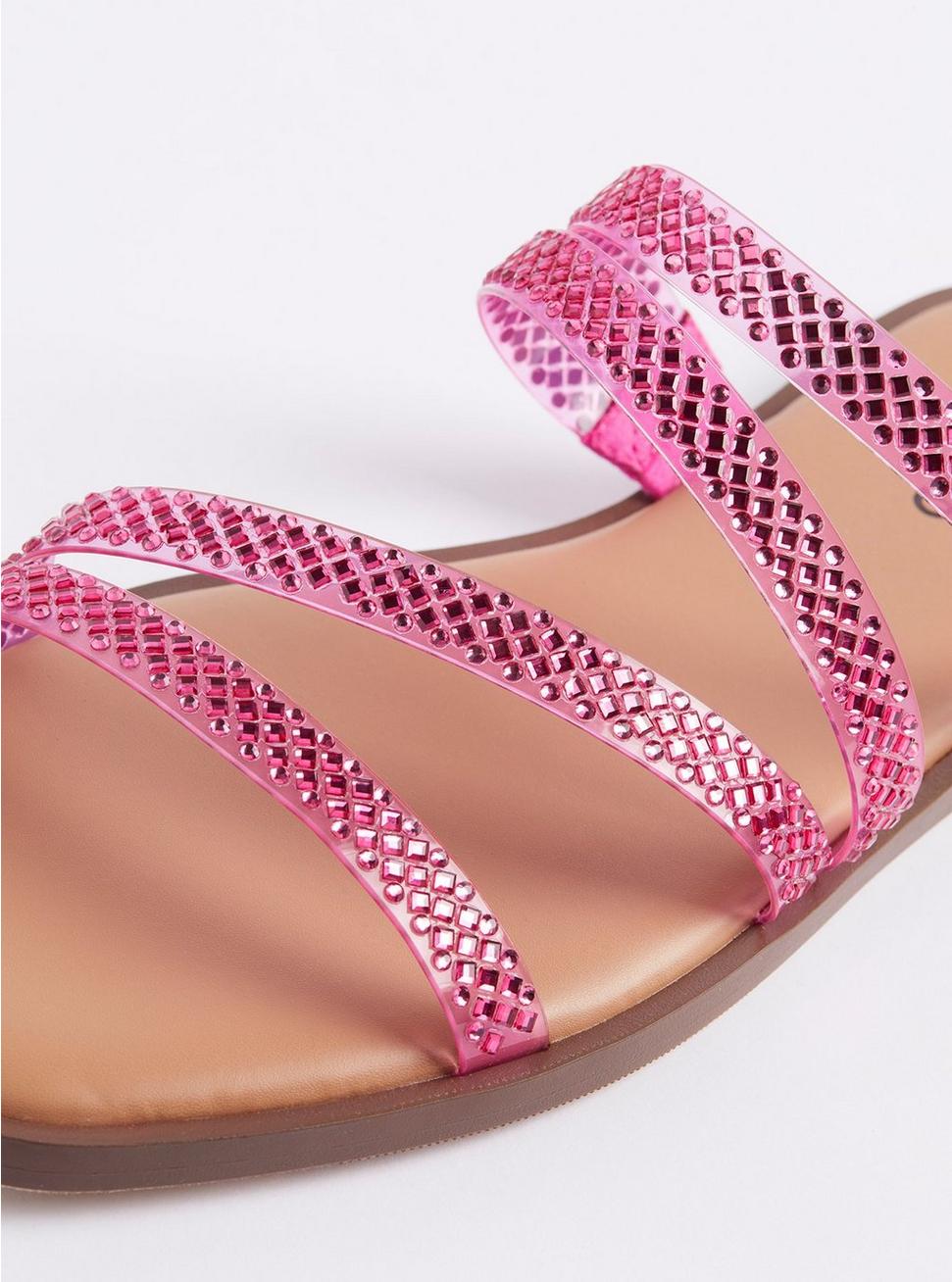 Jelly Detail Embellished Square Toe Sandal (WW), FUCHSIA, alternate