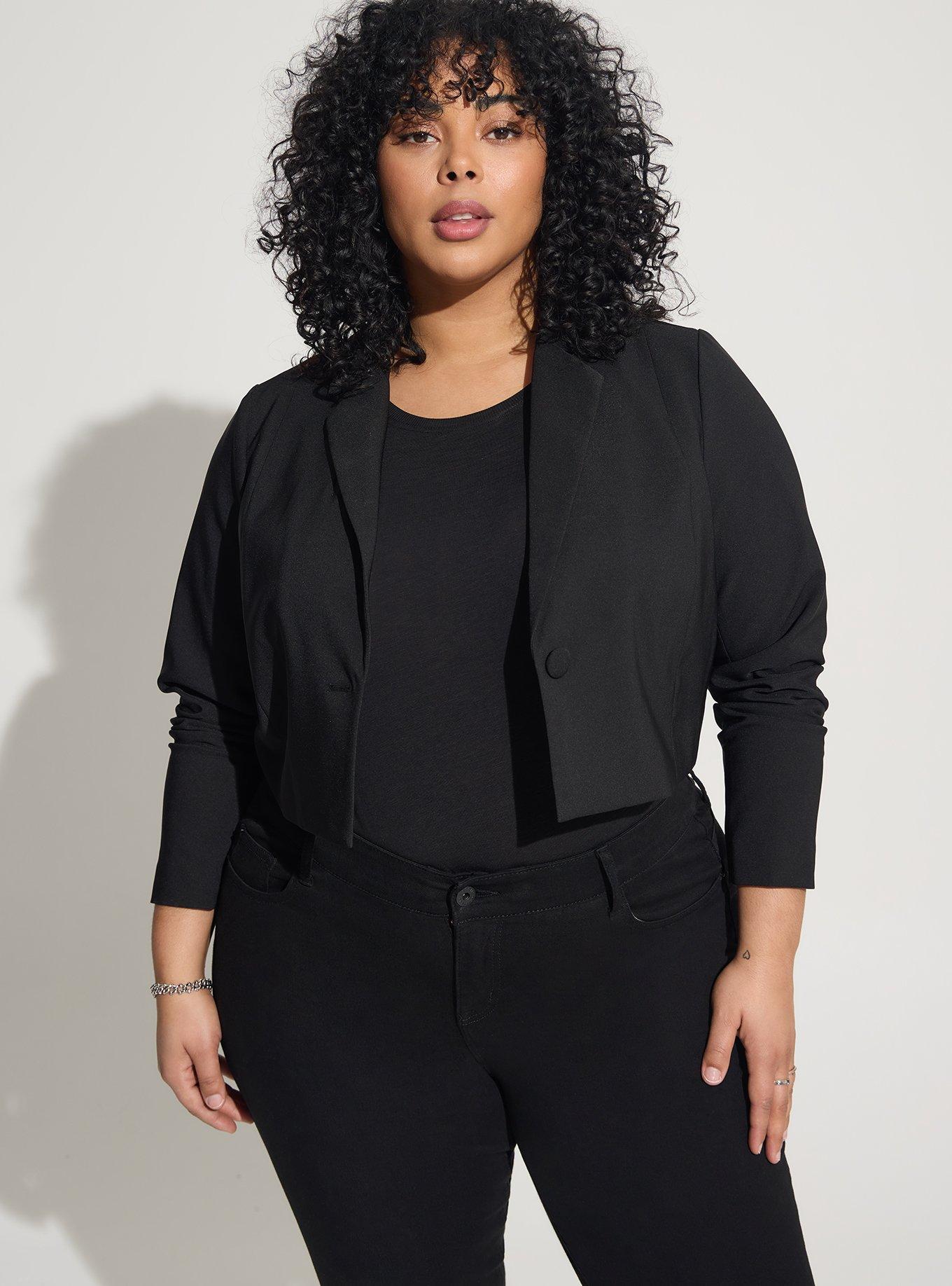 Plus Size Studio Refined Crepe Cropped Blazer Torrid