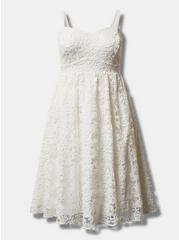 Midi Crochet Lace Sweetheart Dress, CLOUD DANCER, hi-res