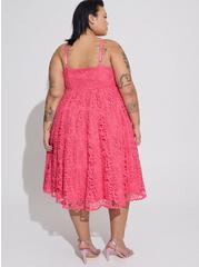 Midi Crochet Lace Sweetheart Dress, HONEYSUCKLE, alternate