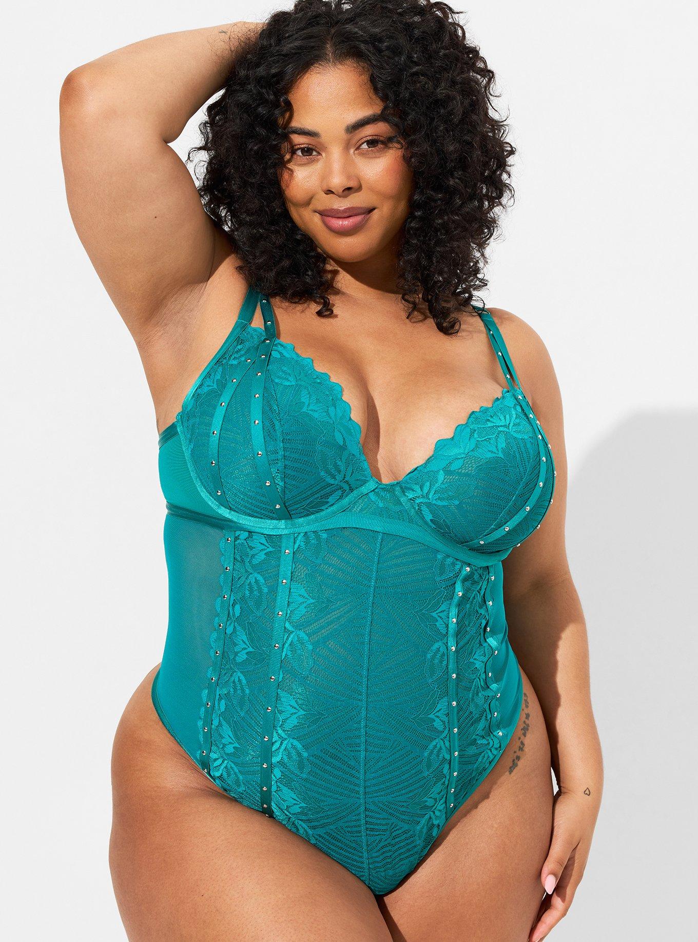 Plus Size - Straps And Lace Bodysuit - Torrid