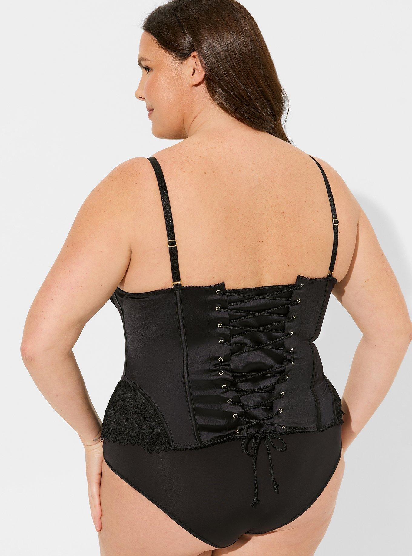 Plus Size - Satin and Lace Corset - Torrid