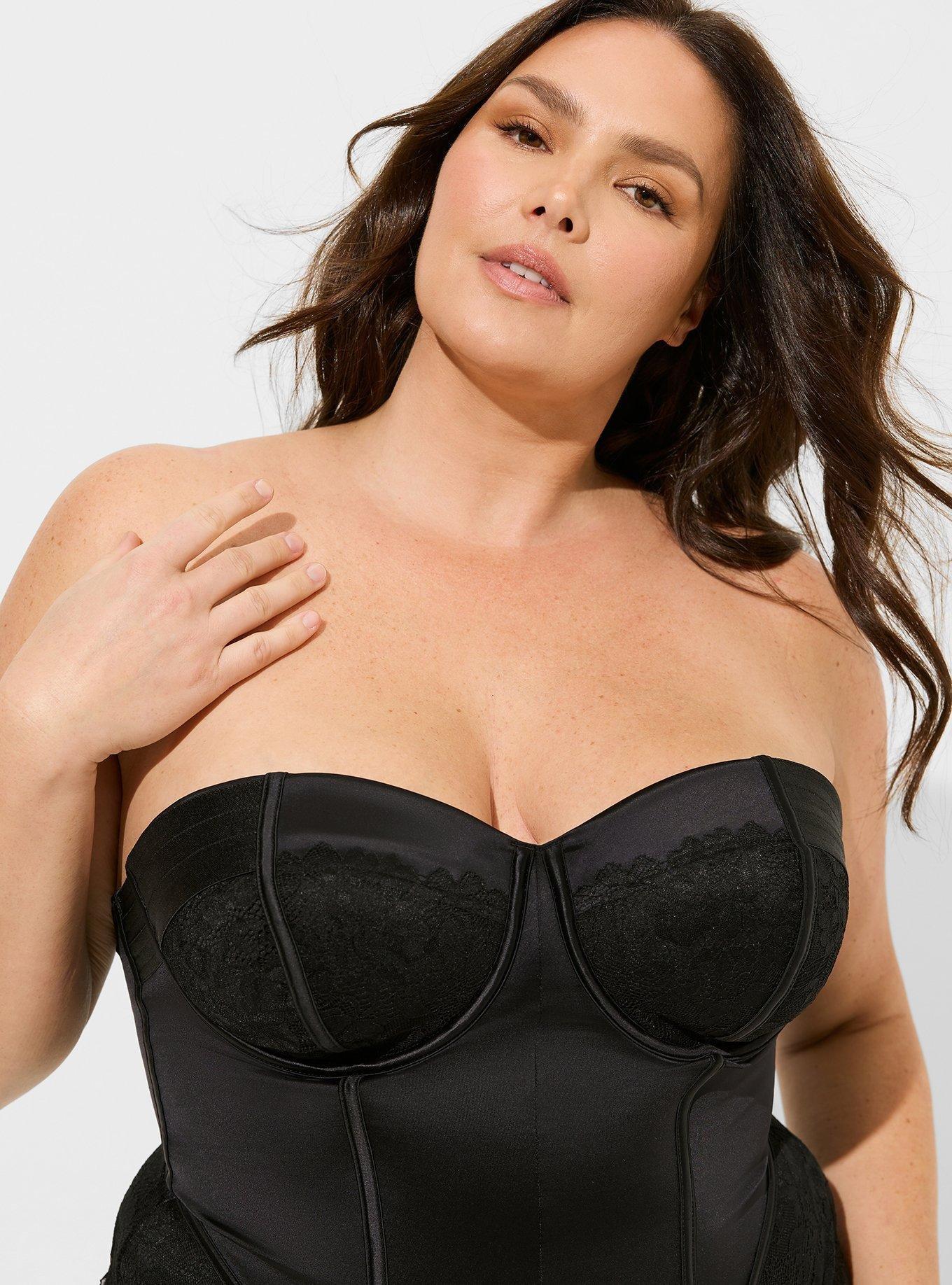 Plus Size - Retro Lace Bustier with Removable Straps - Torrid