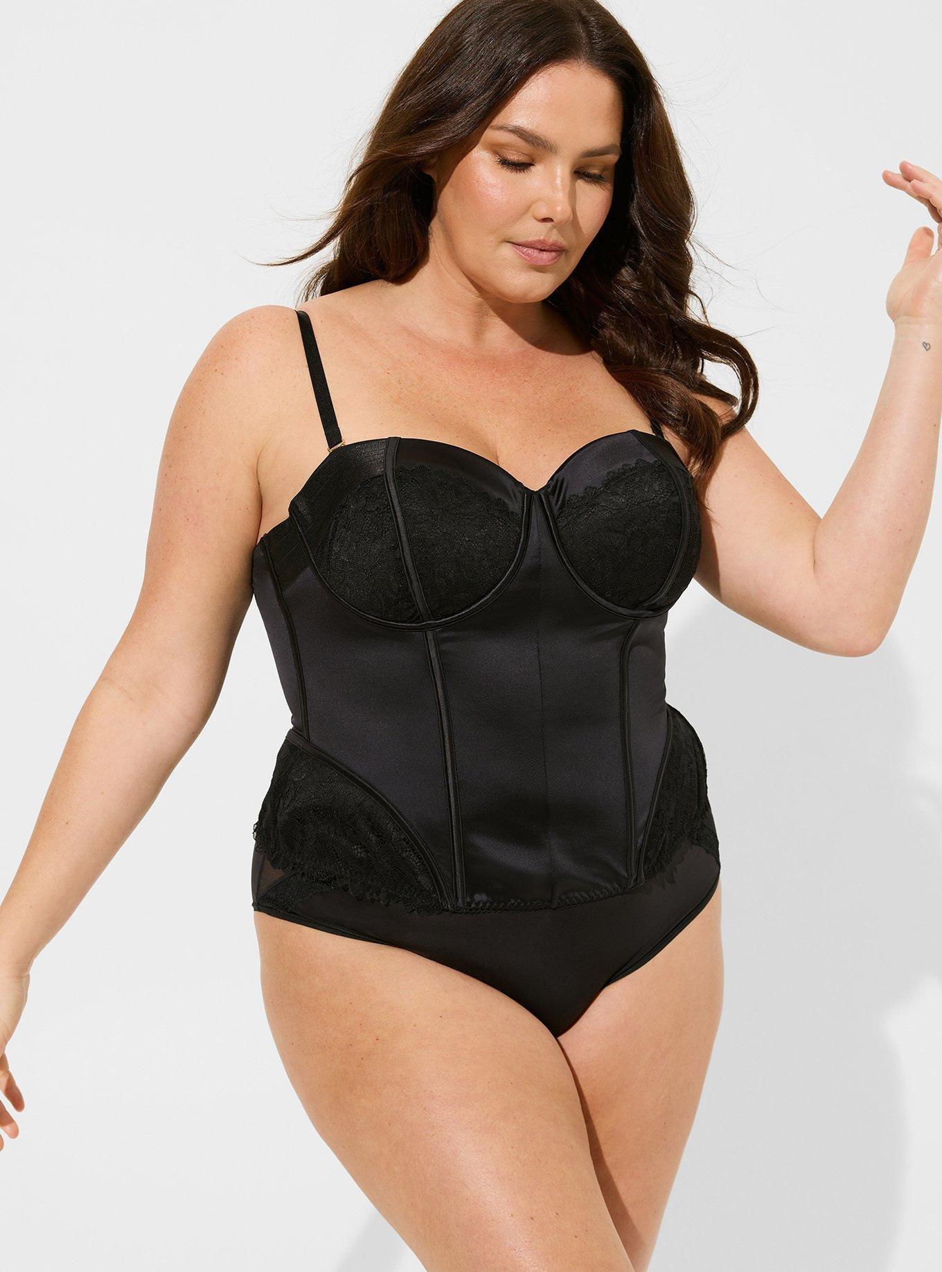 Plus Size - Satin and Lace Corset - Torrid