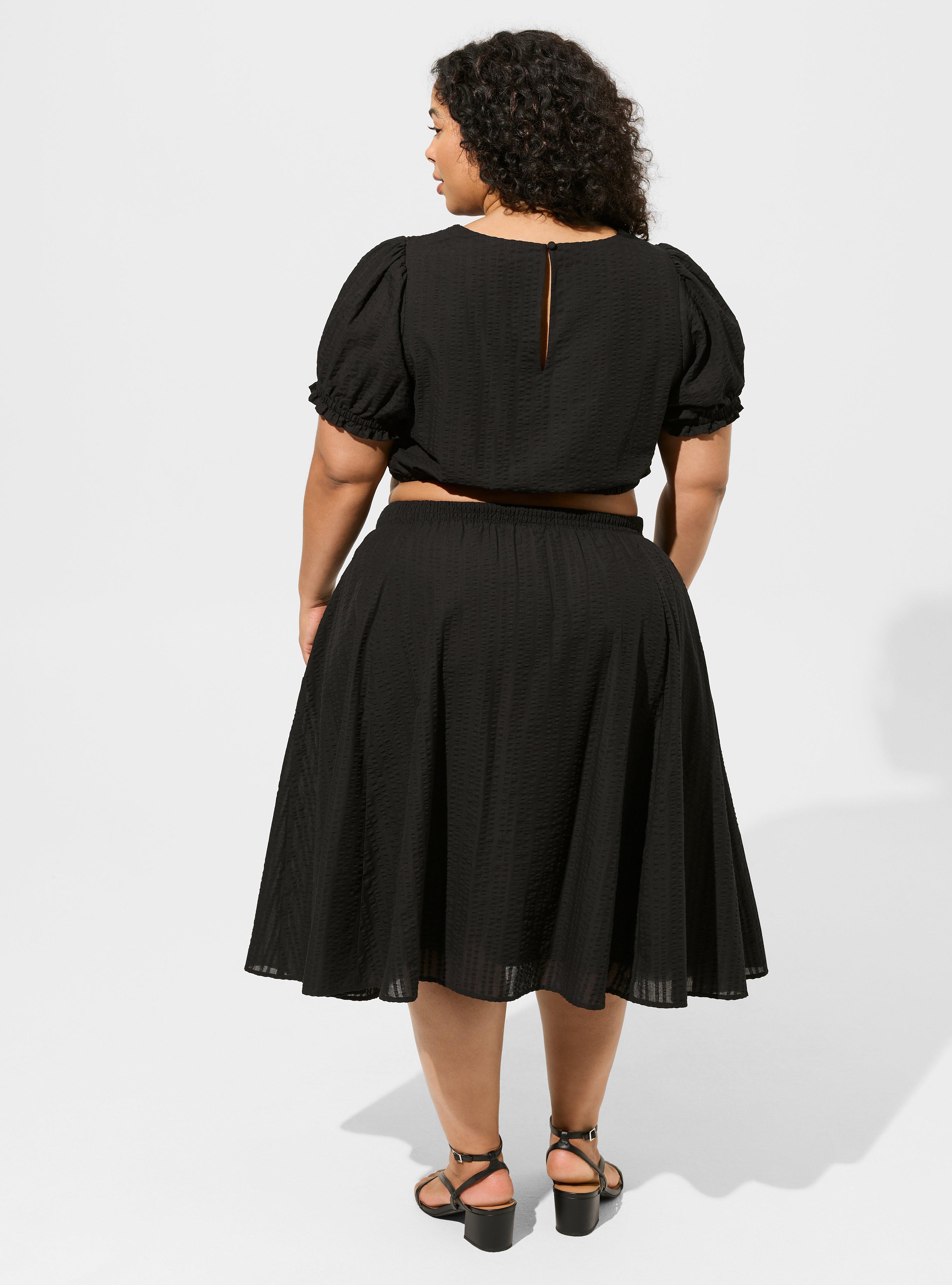 Plus Size - Midi Seersucker Smocked Skirt Set - Torrid