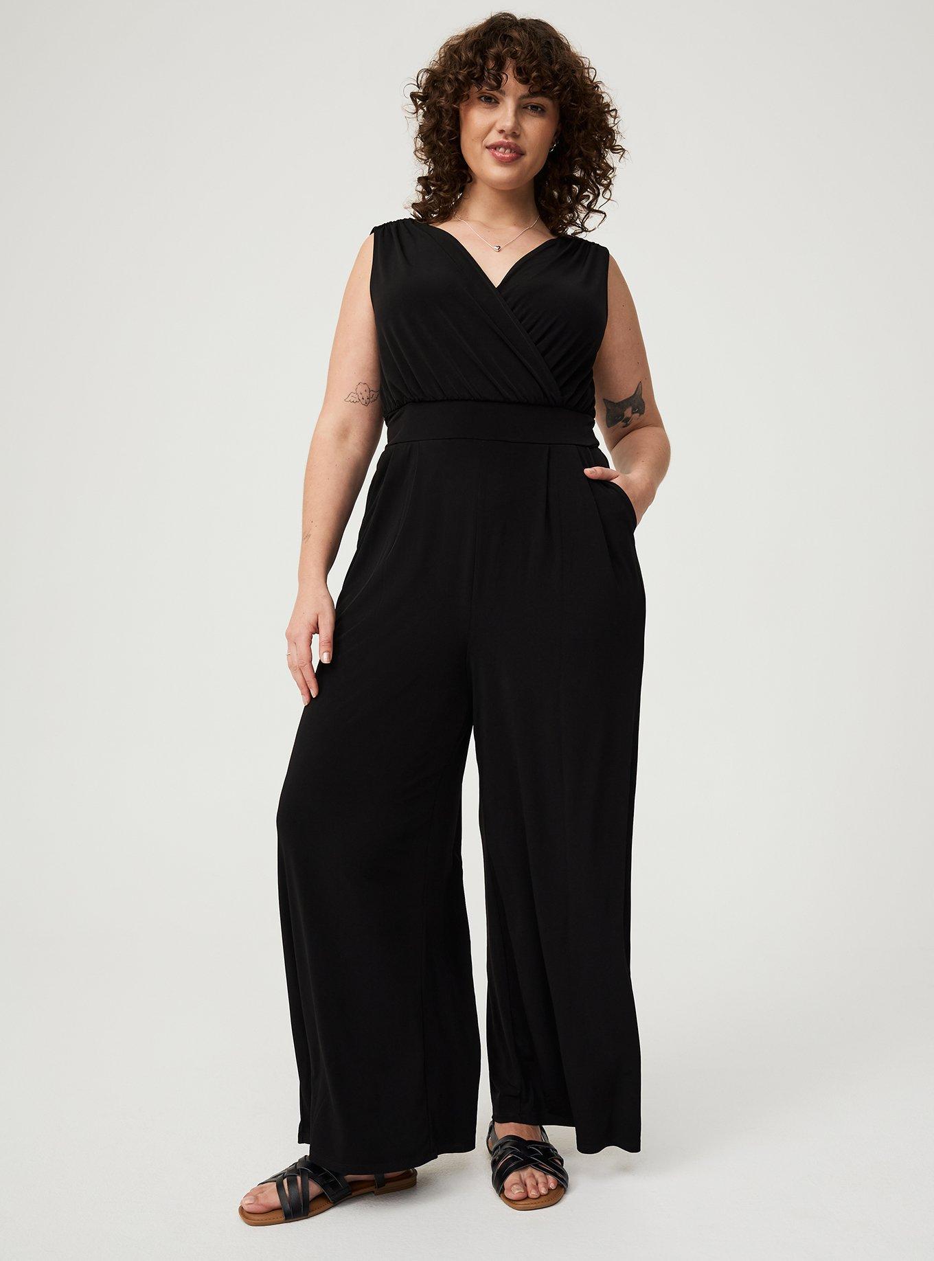 Plus Size Studio Knit Surplice Tie Back Jumpsuit Torrid