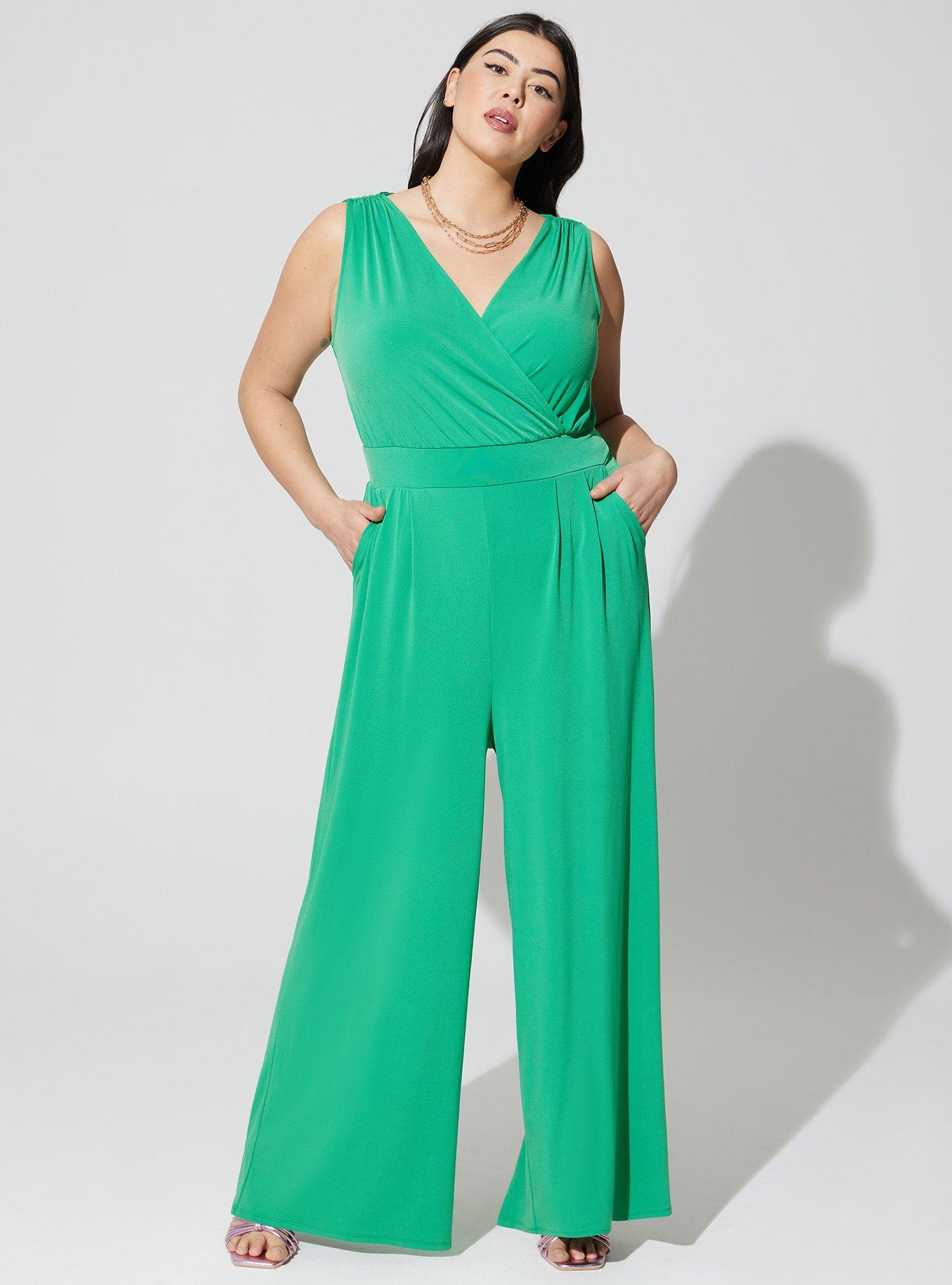 Plus Size - Studio Knit Surplice Tie Back Jumpsuit - Torrid