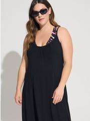 Maxi Gauze Beach Dress, DEEP BLACK, alternate