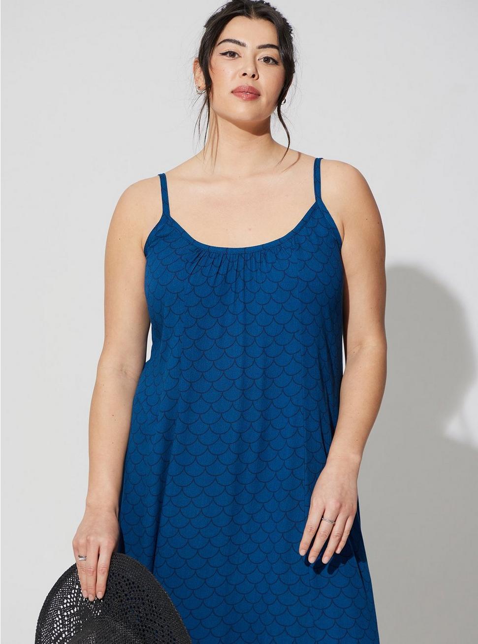Maxi Gauze Beach Dress, MERMAID SCALES-BLUE, alternate