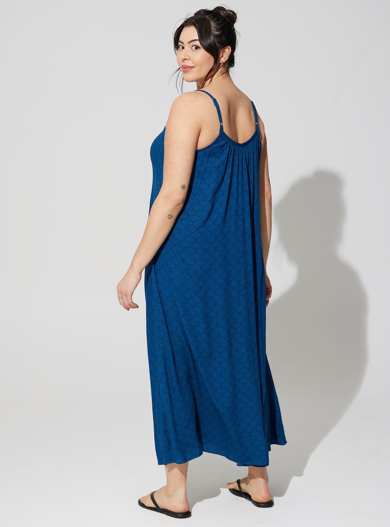 Maxi Gauze Beach Dress, MERMAID SCALES-BLUE, alternate