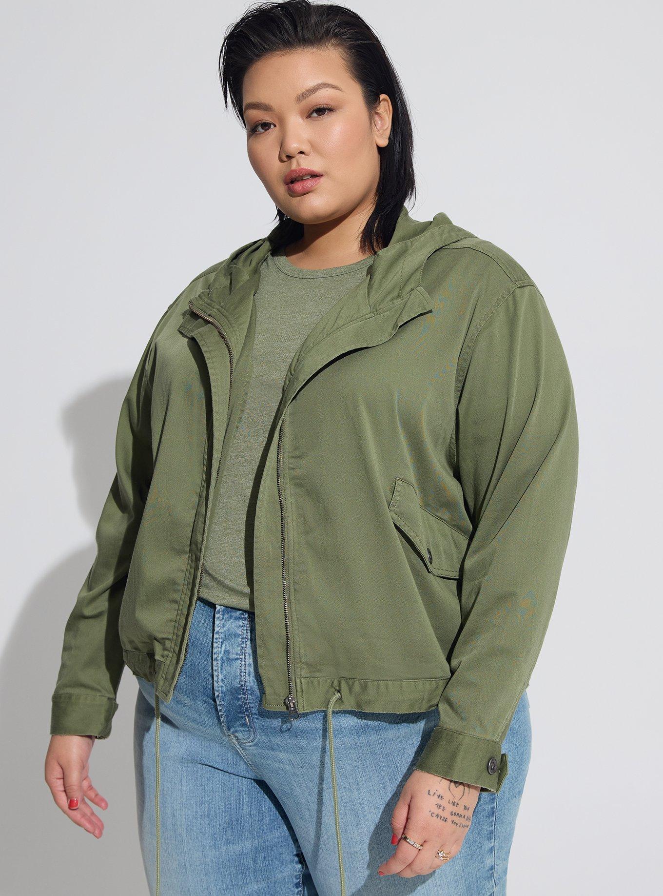 CROPPED TWILL UTILITY JACKET