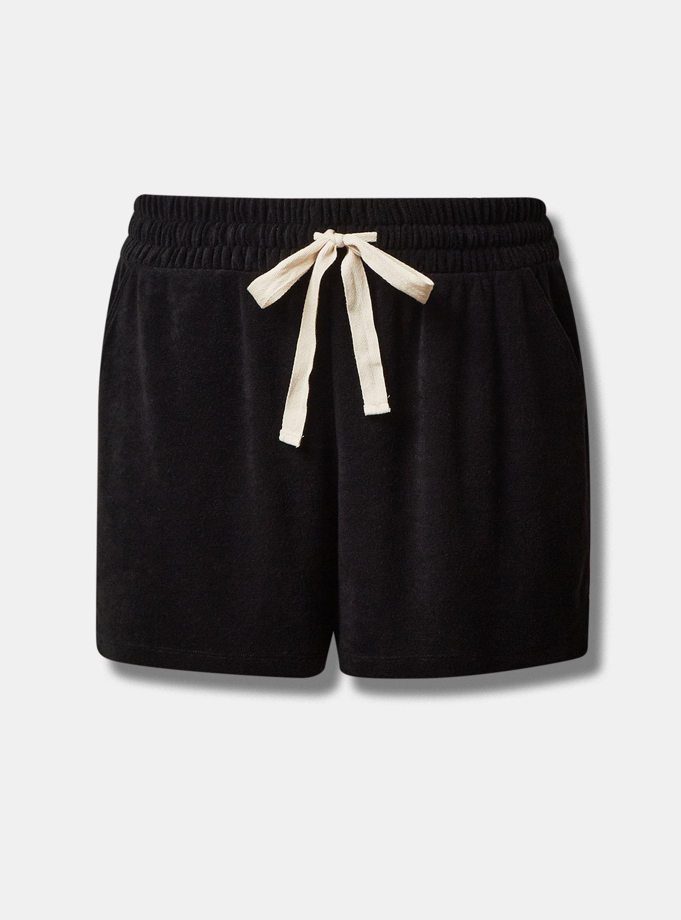 Terry Cloth Split Side Beach Short, DEEP BLACK, hi-res