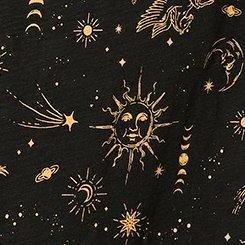 Midi Cotton Crochet Ruffle Beach Dress, CELESTIAL SPACE DEEP BLACK, swatch