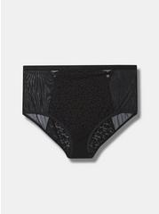 Animal Lace High Rise Brief Panty, RICH BLACK, hi-res