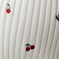 Embroidered V-Neck Cardigan, WHITE CHERRIES, swatch