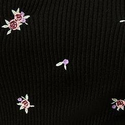 Embroidered Sweater Cami, BLACK FLORAL EMBROIDERY, swatch