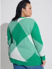 Cardigan Open Front Sweater, BRIGHT GREEN, alternate