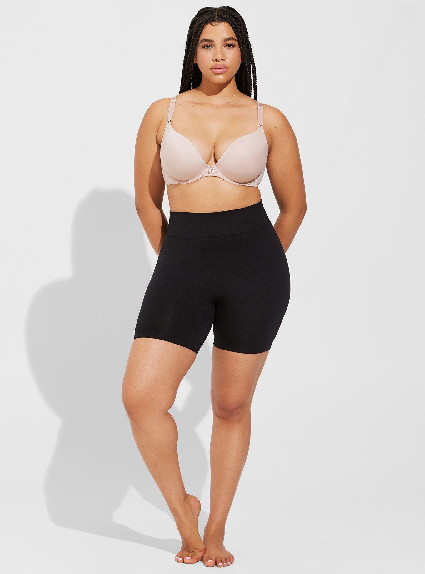 Plus Size Black Anti Chafing High Waisted Shorts, Sizes 16 to 36