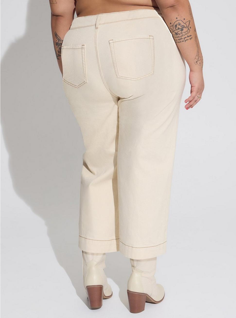 Crop Wide Leg Classic Denim High-Rise Jean, NATURAL, alternate