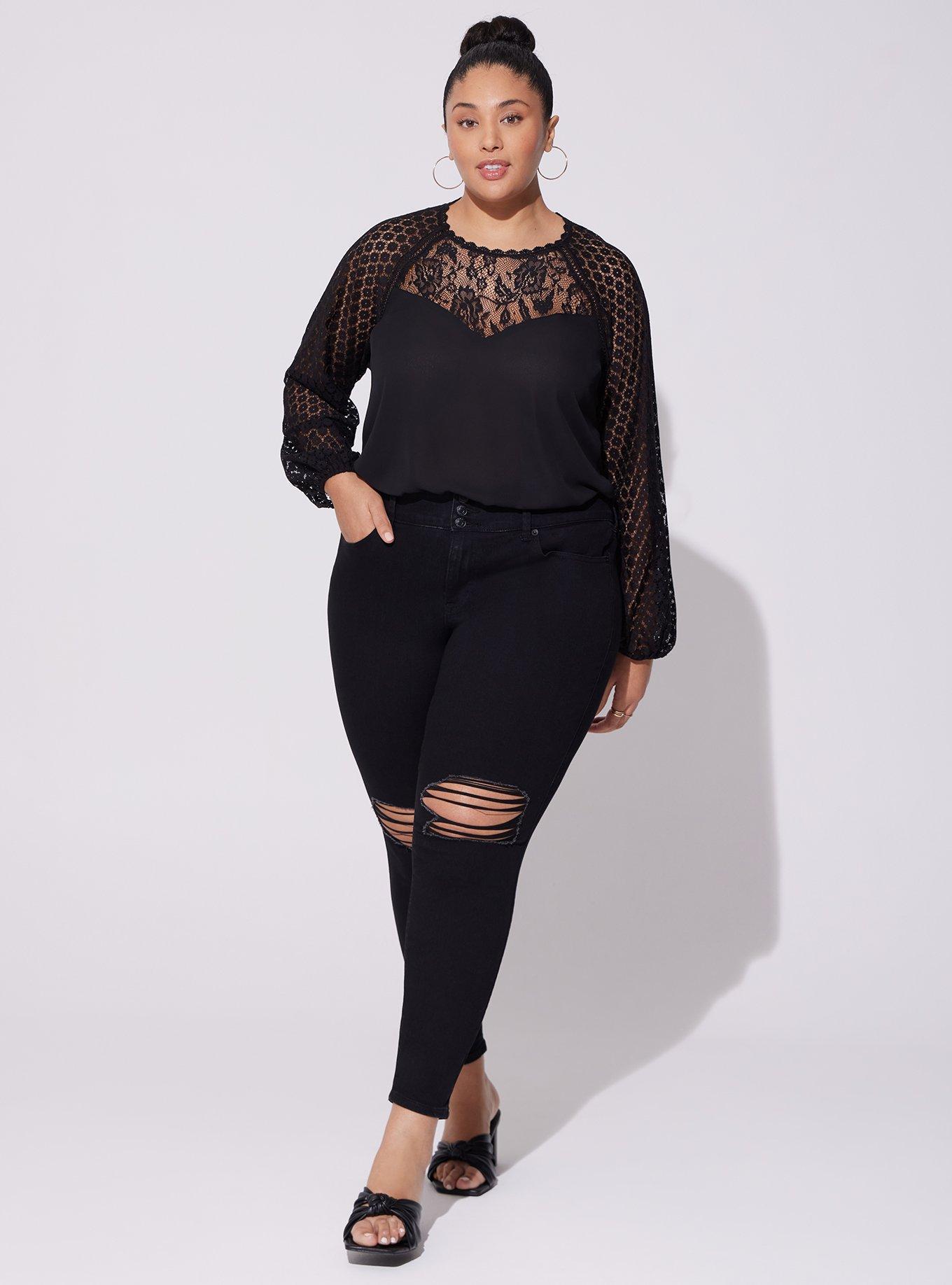 Torrid Lace Up Denim Leggings & Jeggings for Women