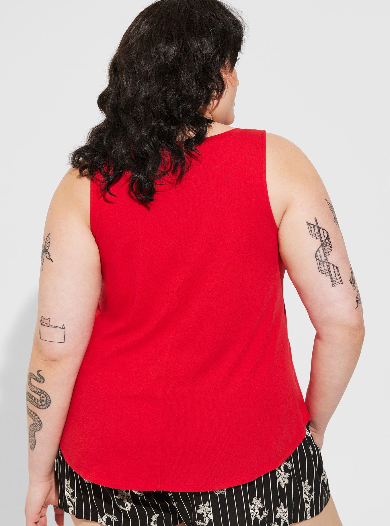 Plus Size Netflix Stranger Things Demogorgon Classic Fit Scoop Neck Tank Top Licensed, RED, alternate