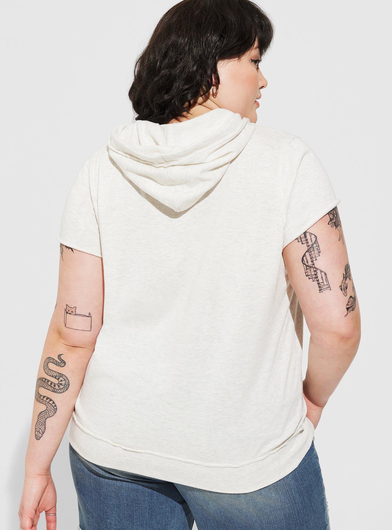 Plus Size - Netflix Stranger Things AV Club Cozy Fleece Short Sleeve Hoodie  - Torrid