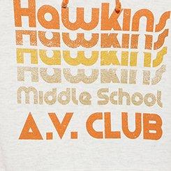 Netflix Stranger Things AV Club Cozy Fleece Short Sleeve Hoodie, OATMEAL HEATHER, swatch