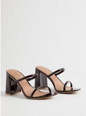Double Band Flared Heel Mule (WW), BROWN, hi-res