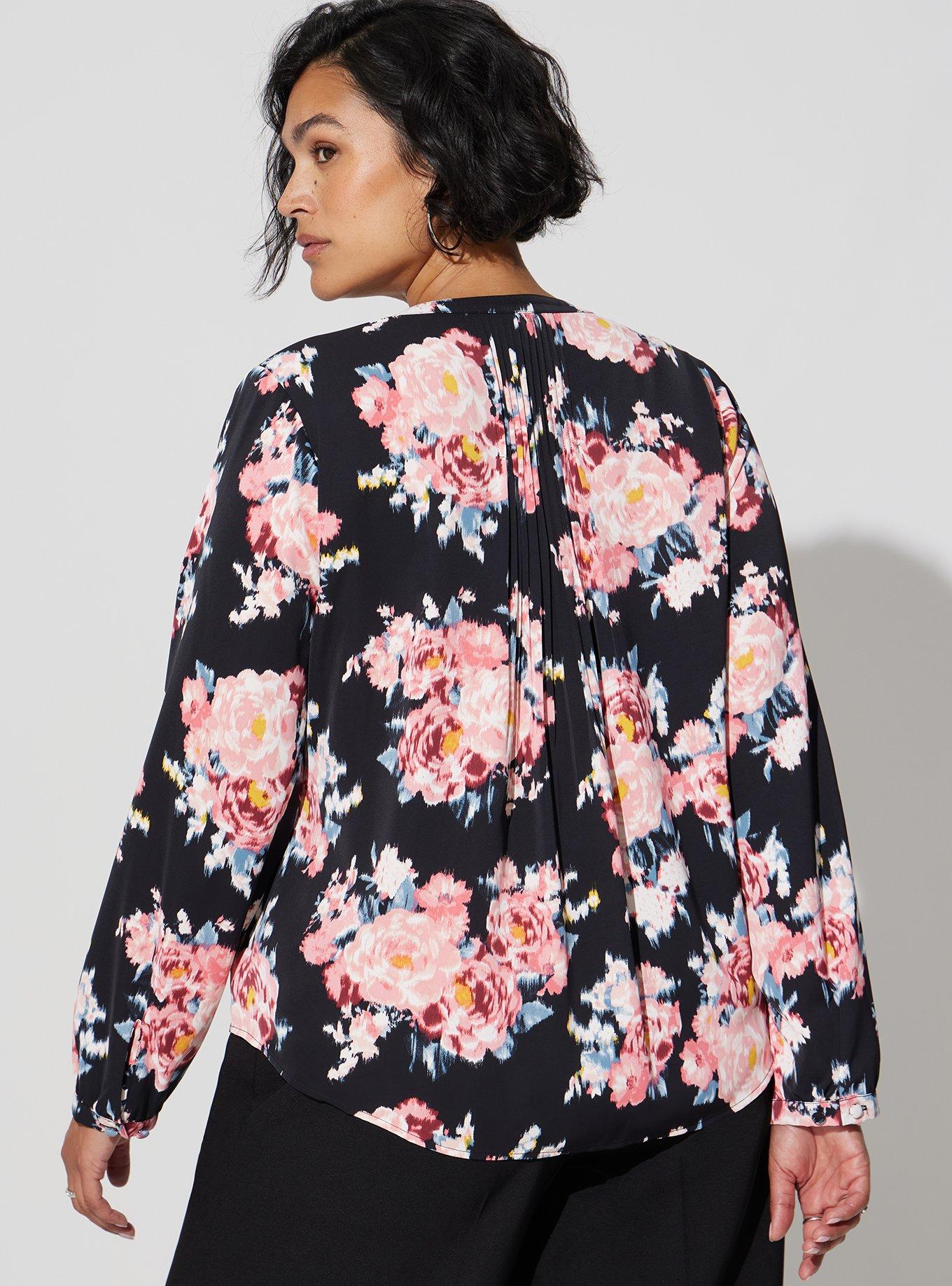 Crepe de Chine 3/4 Sleeve Buttoned Blouse