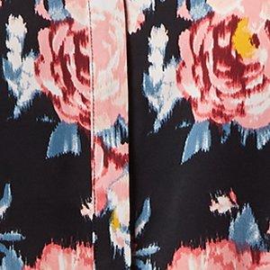 Plus Size Studio Crepe De Chine Button Front Long Sleeve Blouse, NICE IKAT FLORAL, swatch