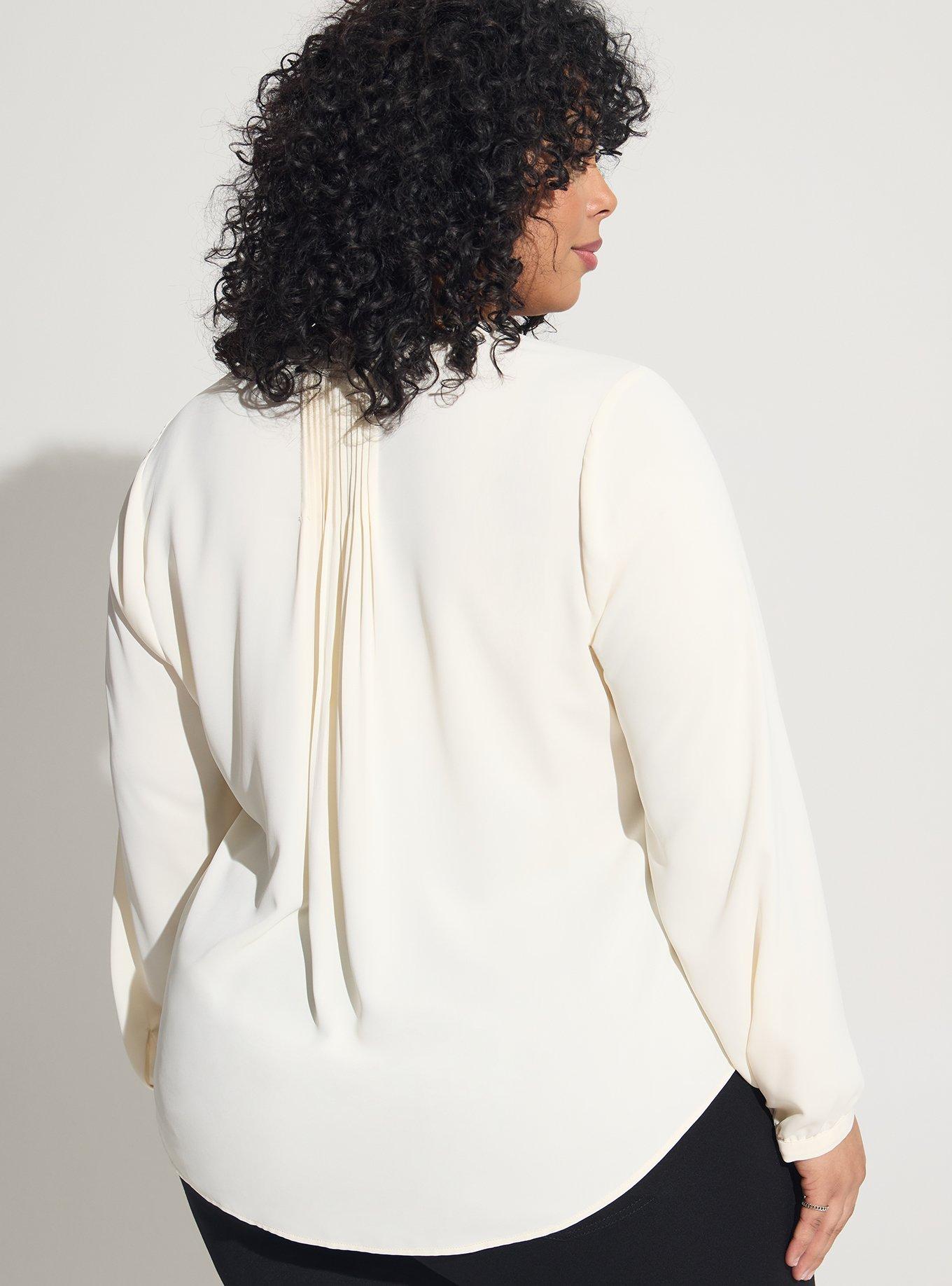 Crepe de Chine 3/4 Sleeve Buttoned Blouse main image 1