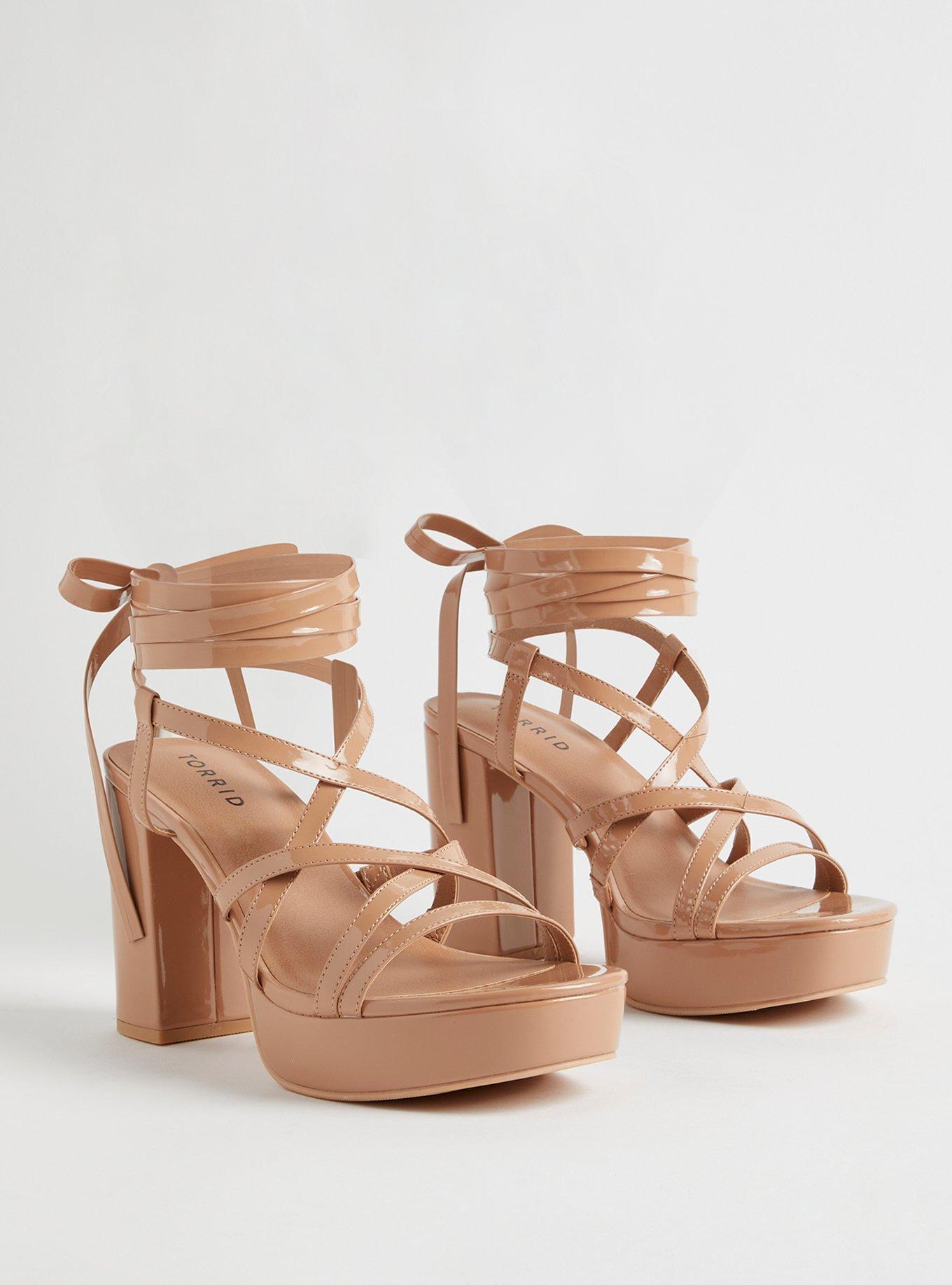 Plus Size Strappy Lace Up Platform Heeled Sandal WW Torrid