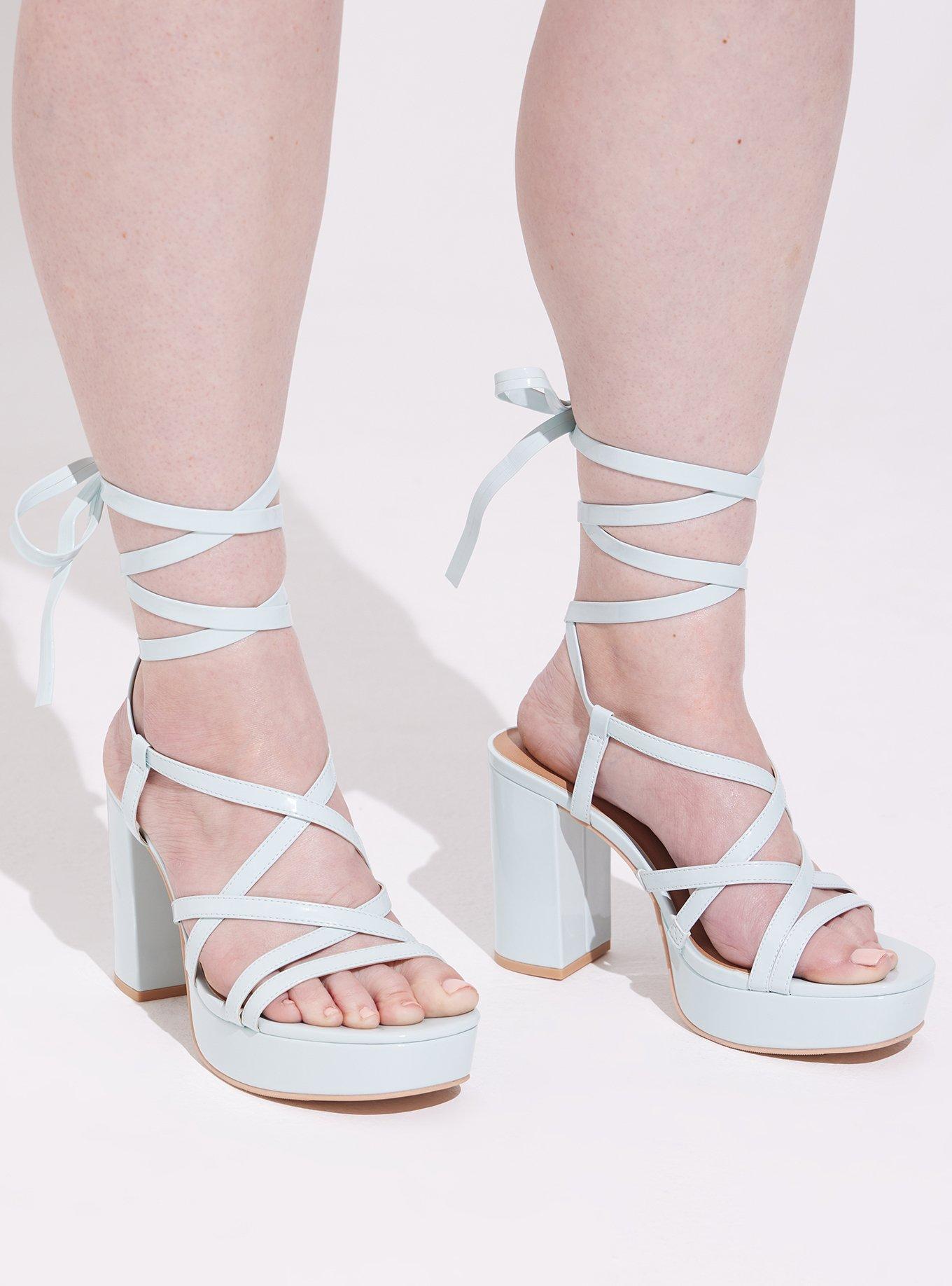 Strappy Lace Up Heeled Sandals