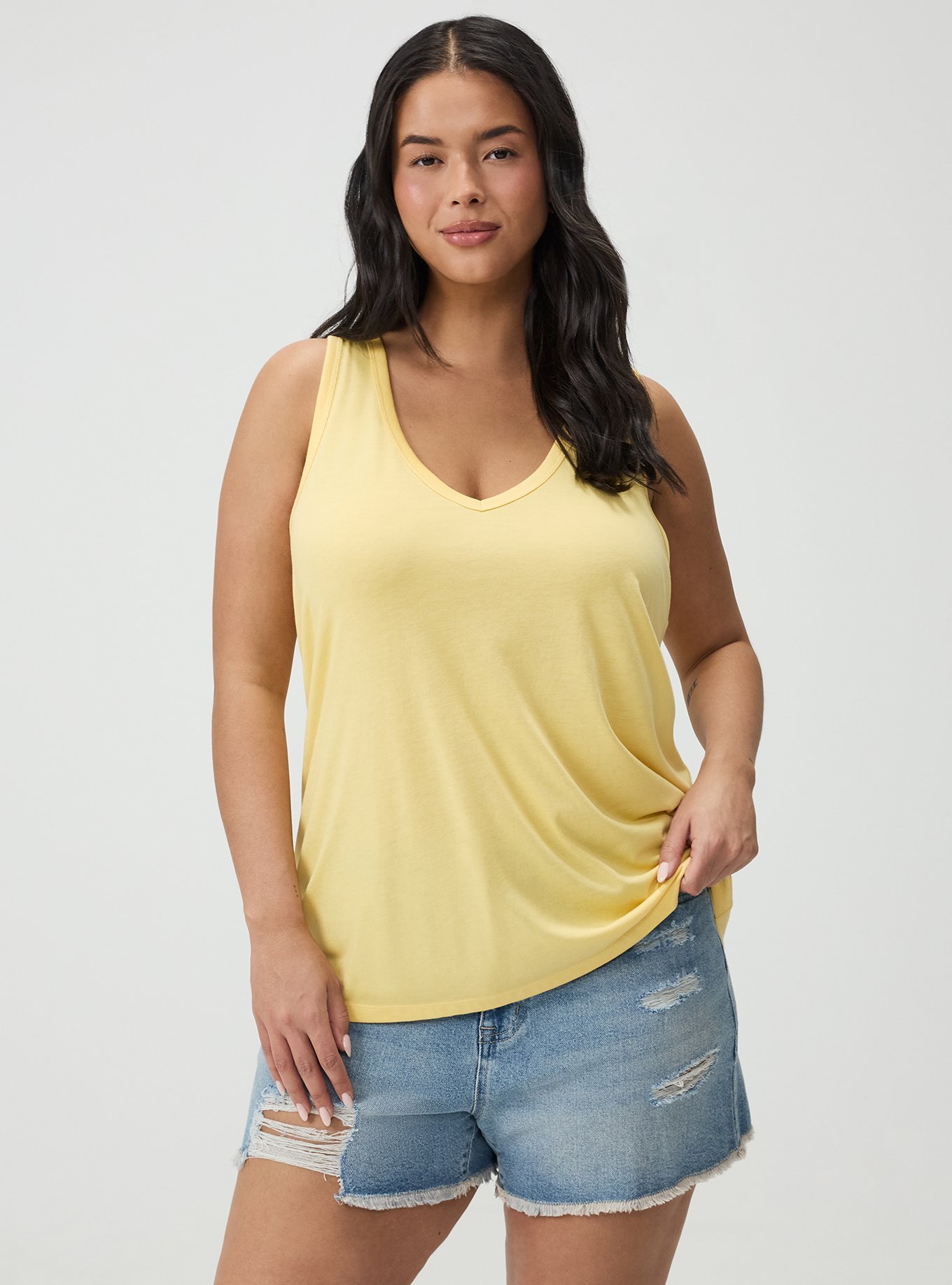 Plus Size - Girlfriend Signature Jersey V-Neck Tank - Torrid