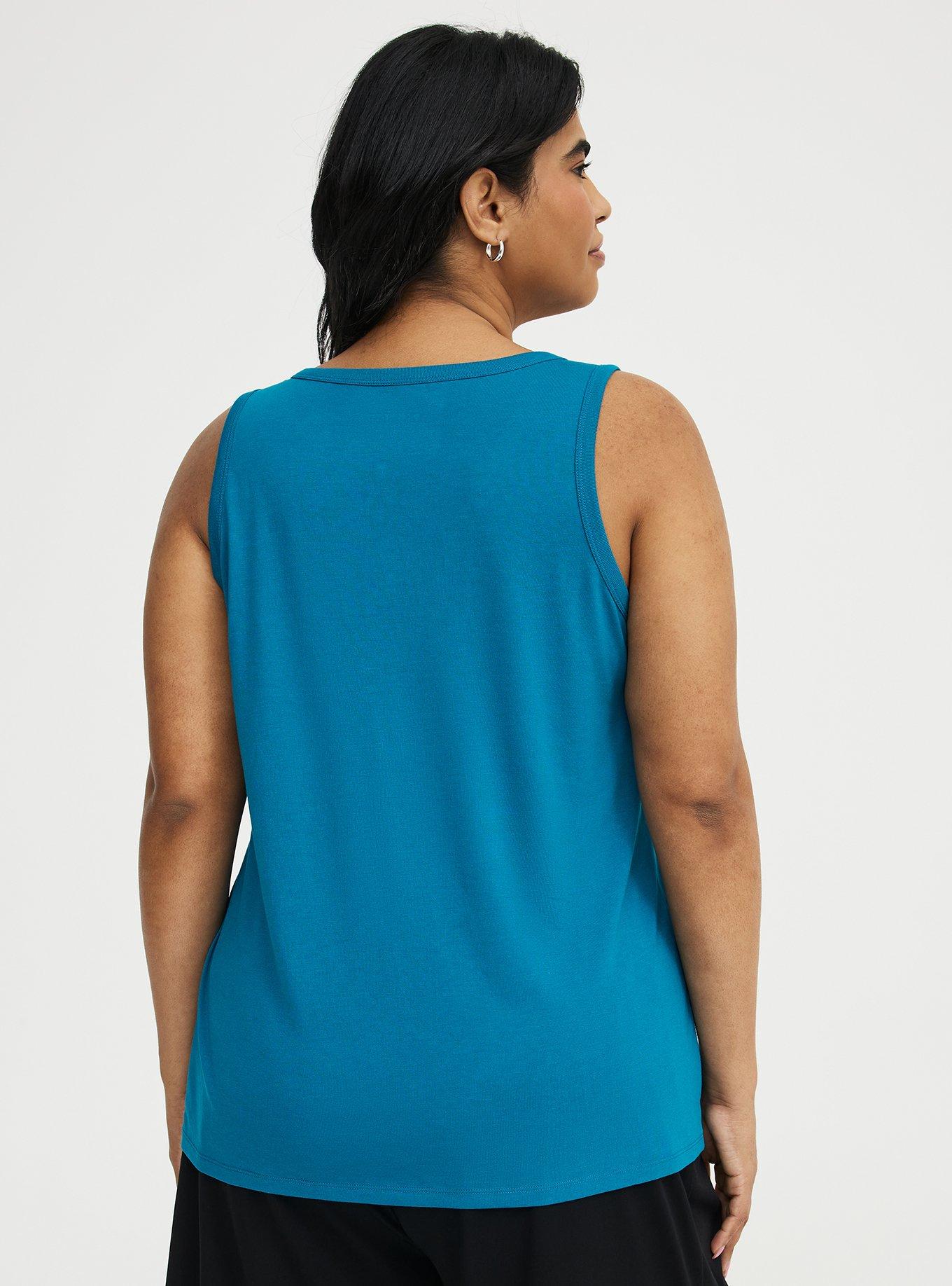 Girlfriend Signature Jersey V-Neck Tank, OCEAN DEPTHS, alternate