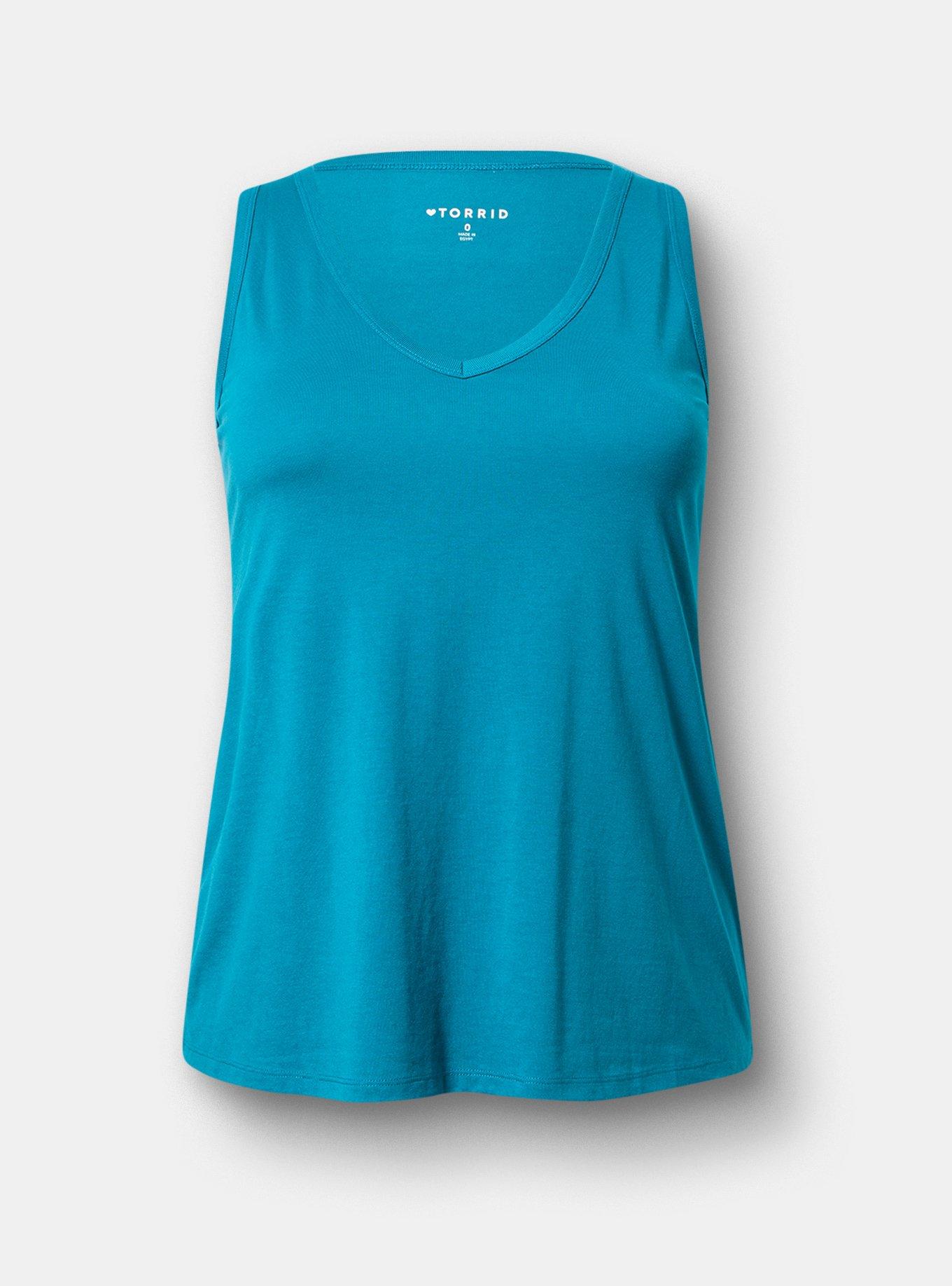 Girlfriend Signature Jersey V-Neck Tank, OCEAN DEPTHS, hi-res