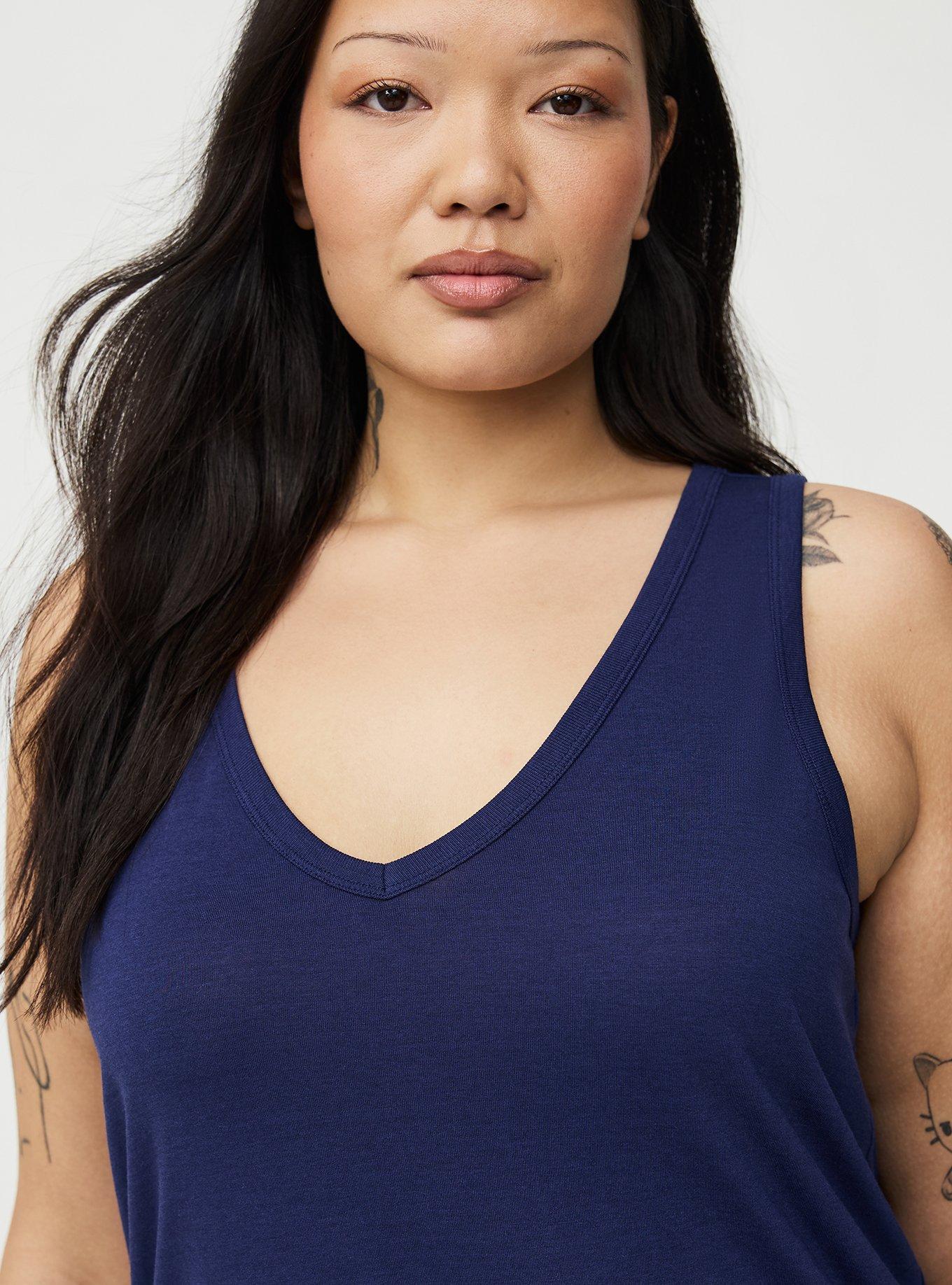 Girlfriend Signature Jersey V-Neck Tank, MEDIEVAL BLUE, alternate