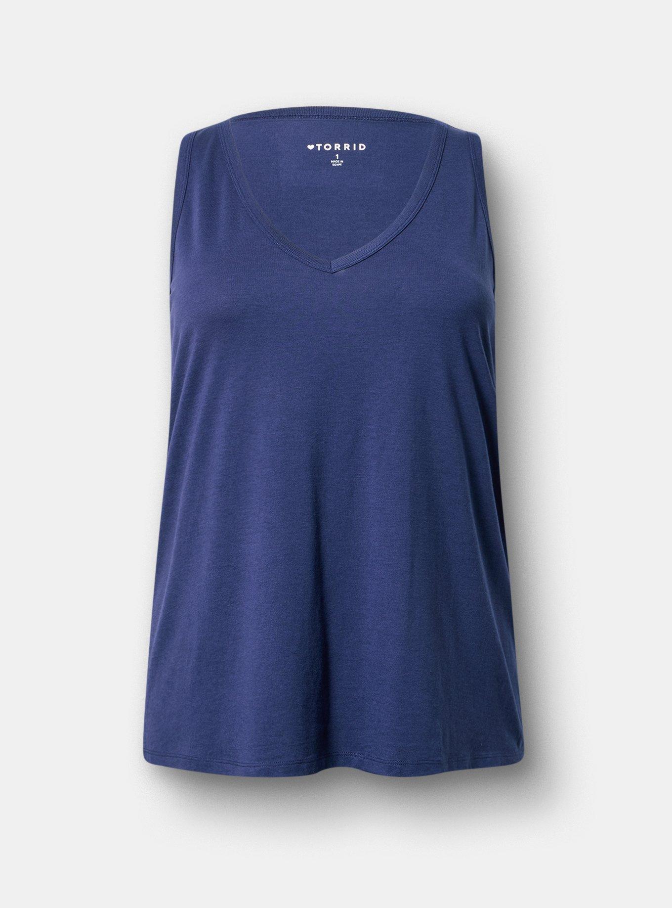 Girlfriend Signature Jersey V-Neck Tank, MEDIEVAL BLUE, hi-res