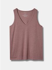 Girlfriend Signature Jersey V-Neck Tank, ROSE TAUPE, hi-res