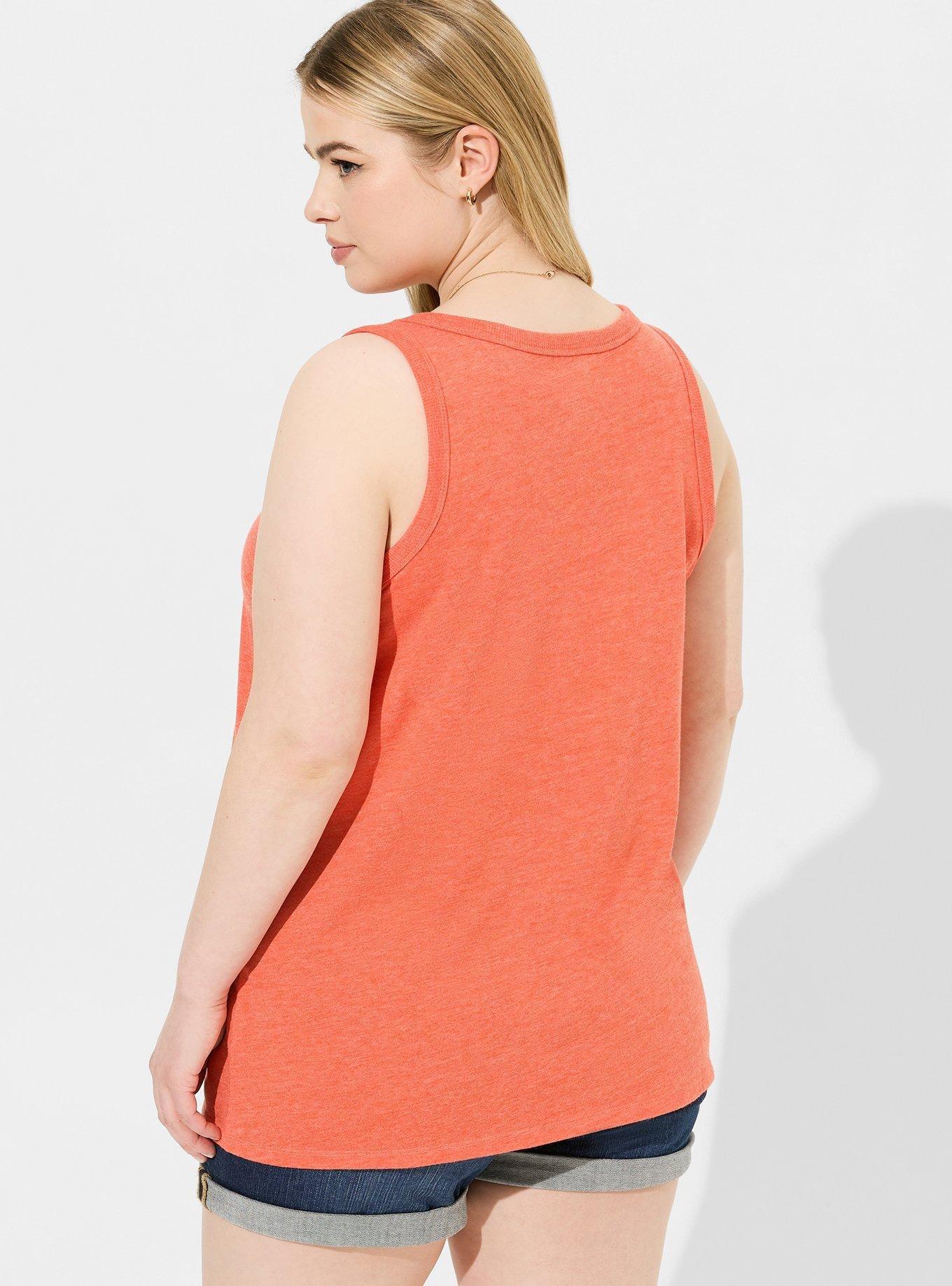 Girlfriend Signature Jersey V-Neck Tank, ORANGE.COM, alternate