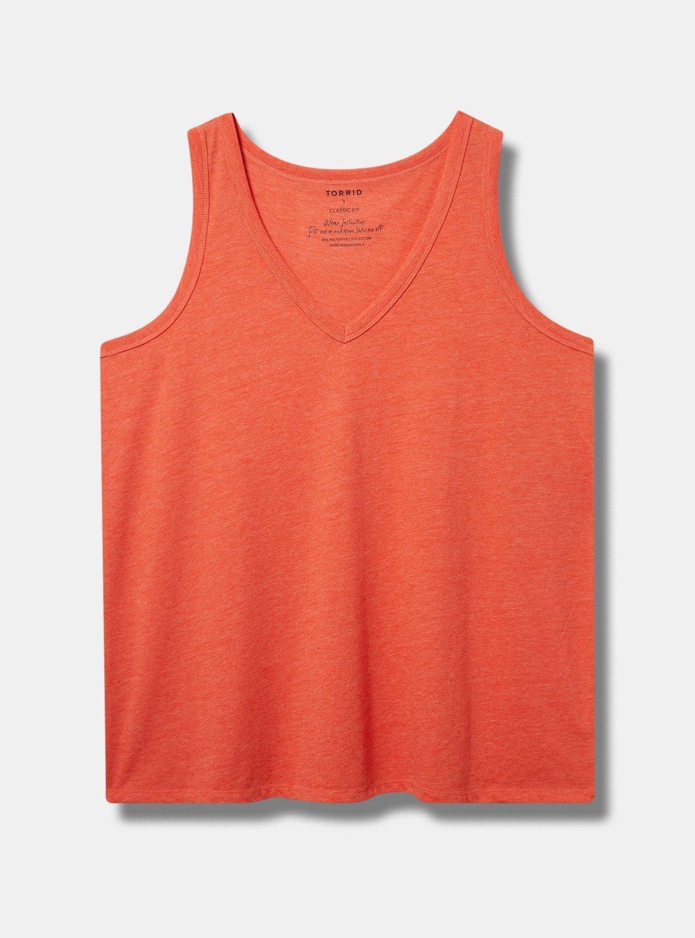 Girlfriend Signature Jersey V-Neck Tank, ORANGE.COM, hi-res