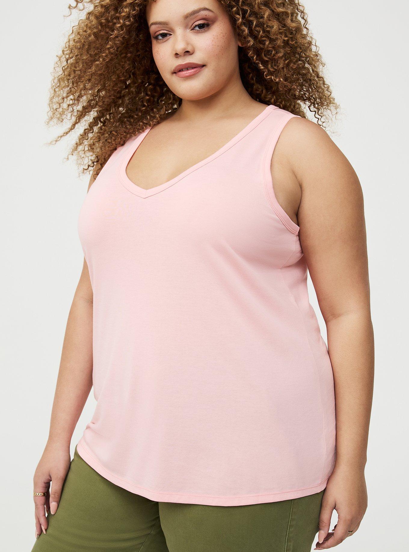 Girlfriend Signature Jersey V-Neck Tank, BLOSSOM, alternate